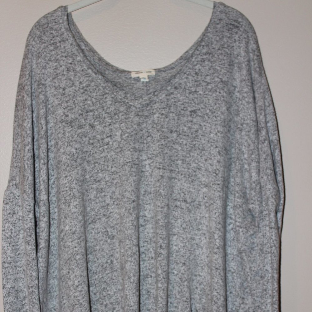 Urban Outfitters Grey V-Neck Plush Sweater